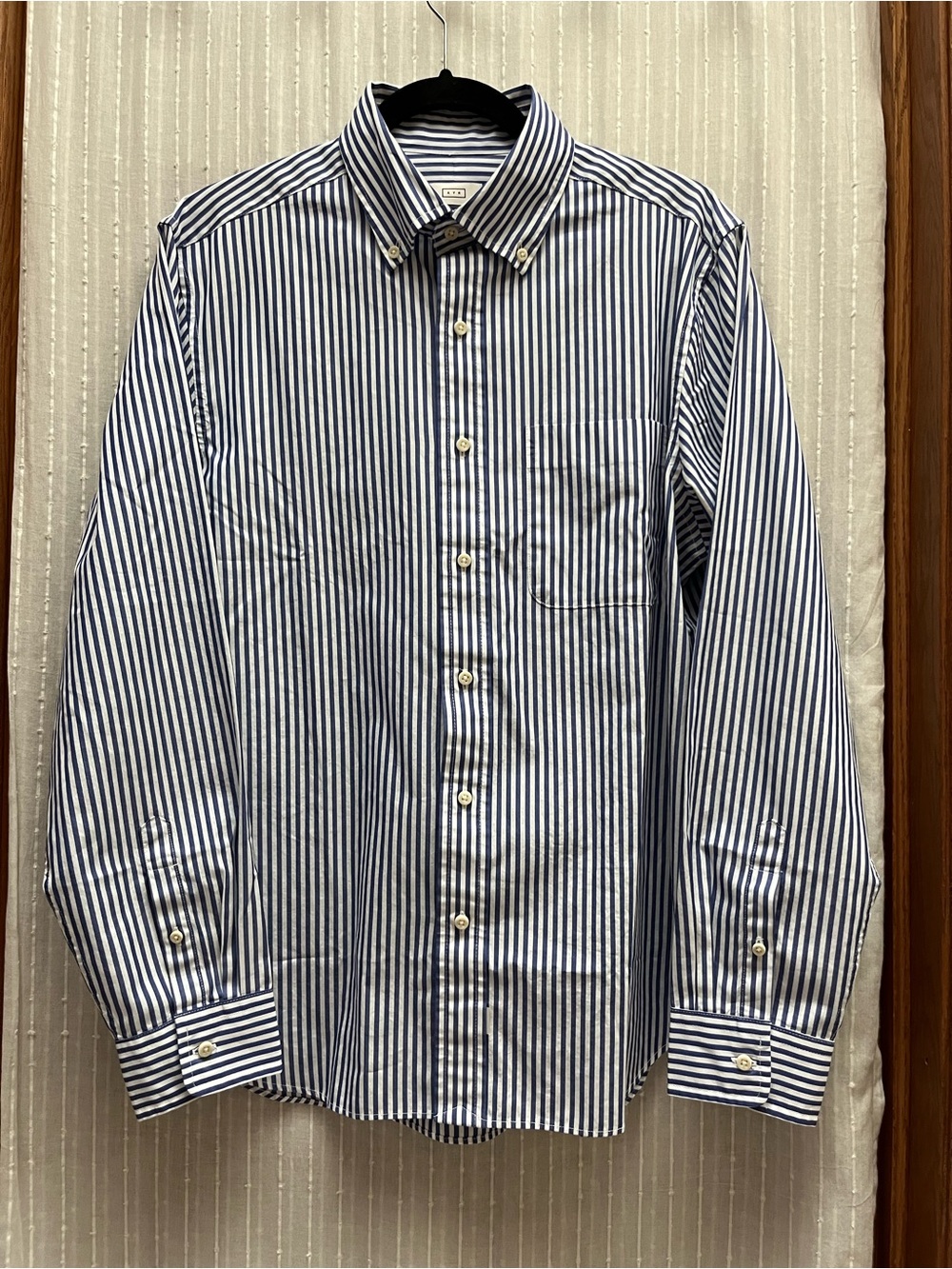 AYR All Yours Blue White Striped Button Down Shirt Women’s Size M